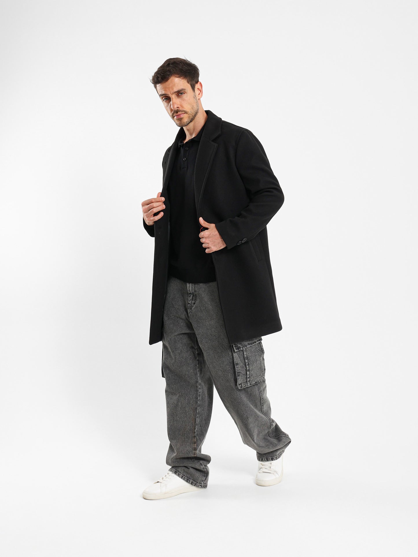 Relaxed Fit Single-Breasted Coat