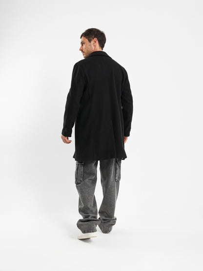 Relaxed Fit Single-Breasted Coat
