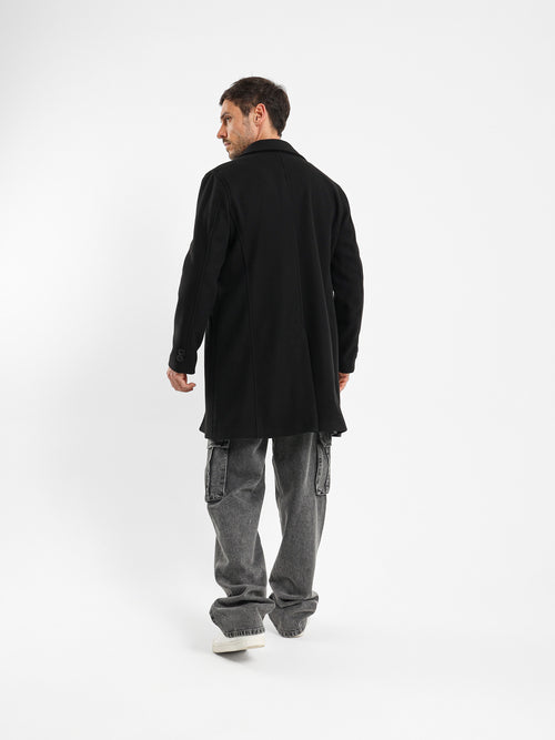 Relaxed Fit Single-Breasted Coat