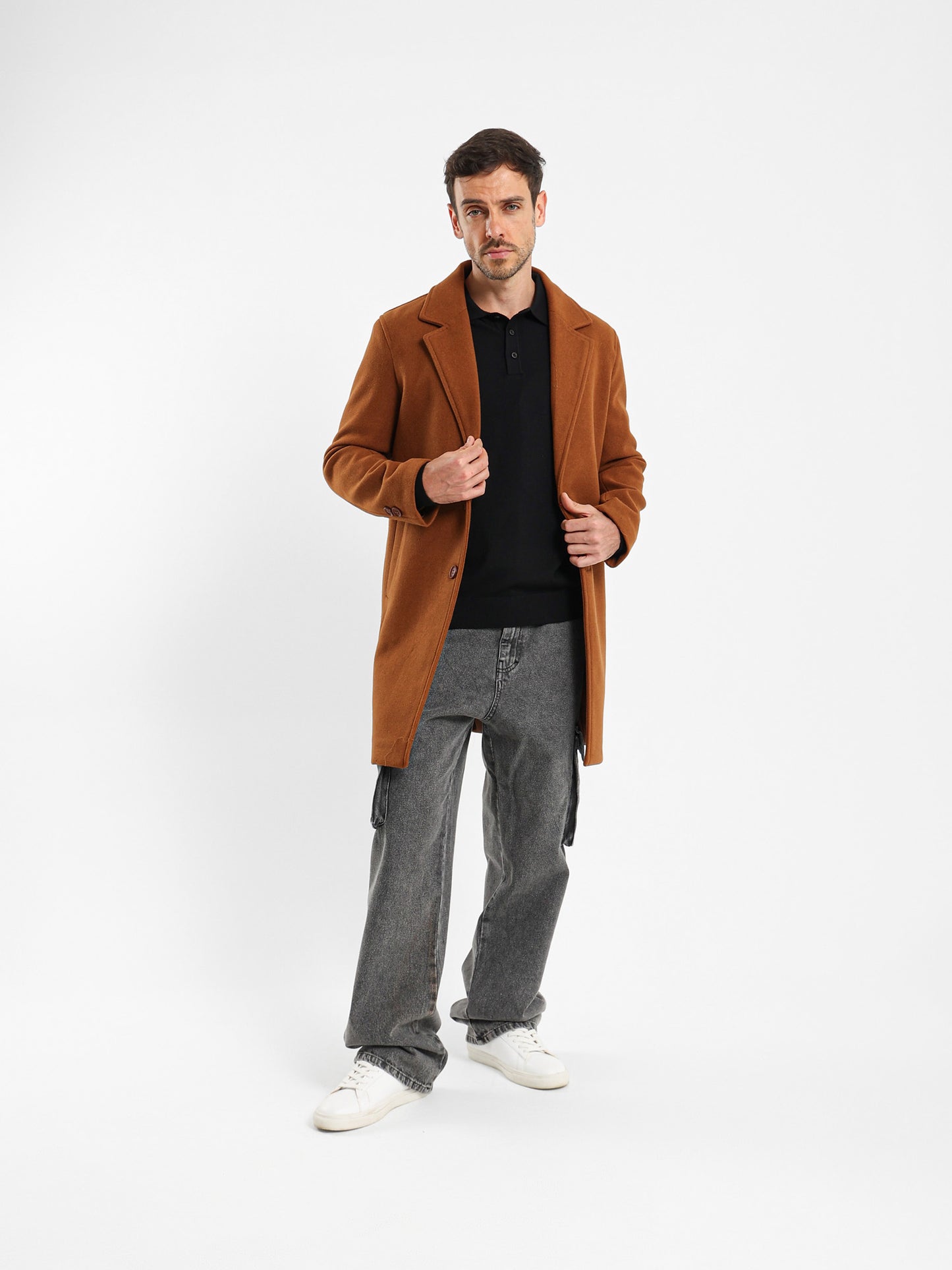 Relaxed Fit Single-Breasted Coat