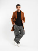 Relaxed Fit Single-Breasted Coat