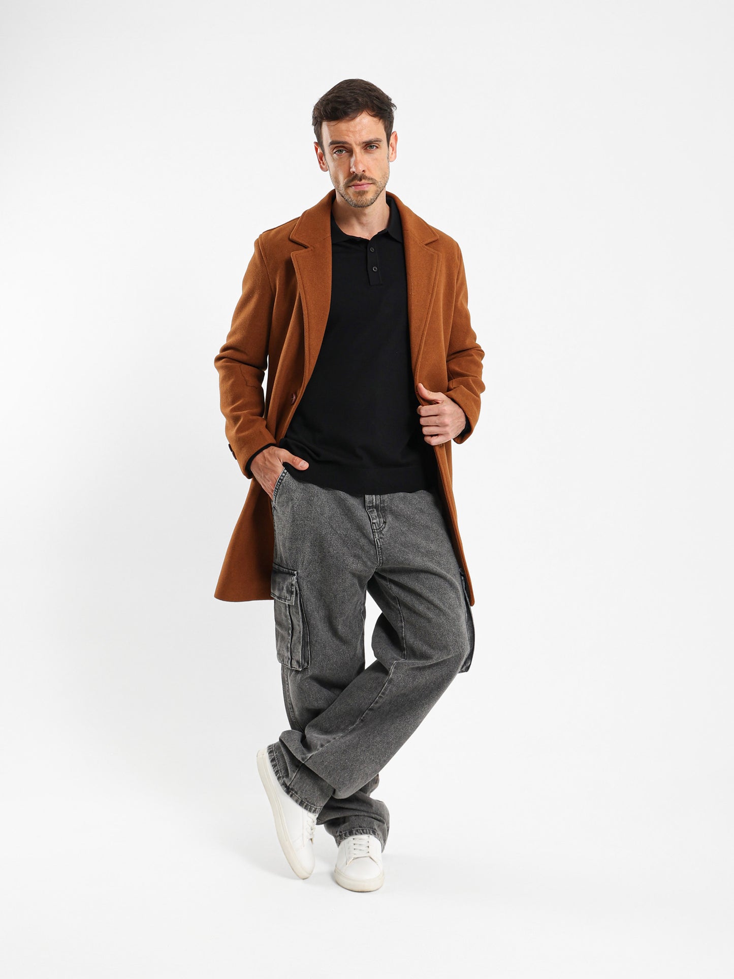 Relaxed Fit Single-Breasted Coat