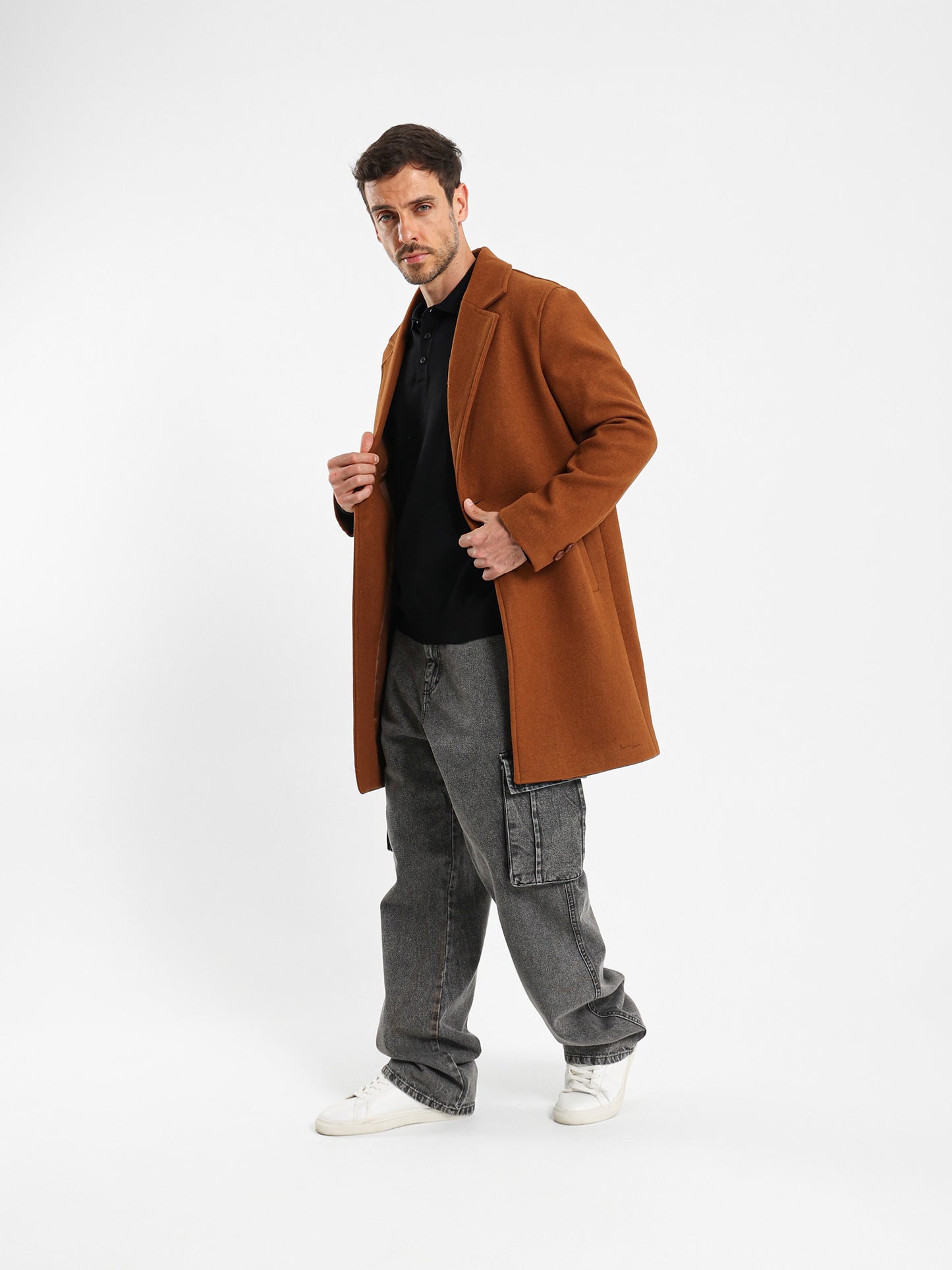 Relaxed Fit Single-Breasted Coat