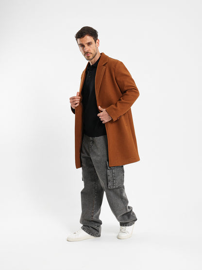 Relaxed Fit Single-Breasted Coat