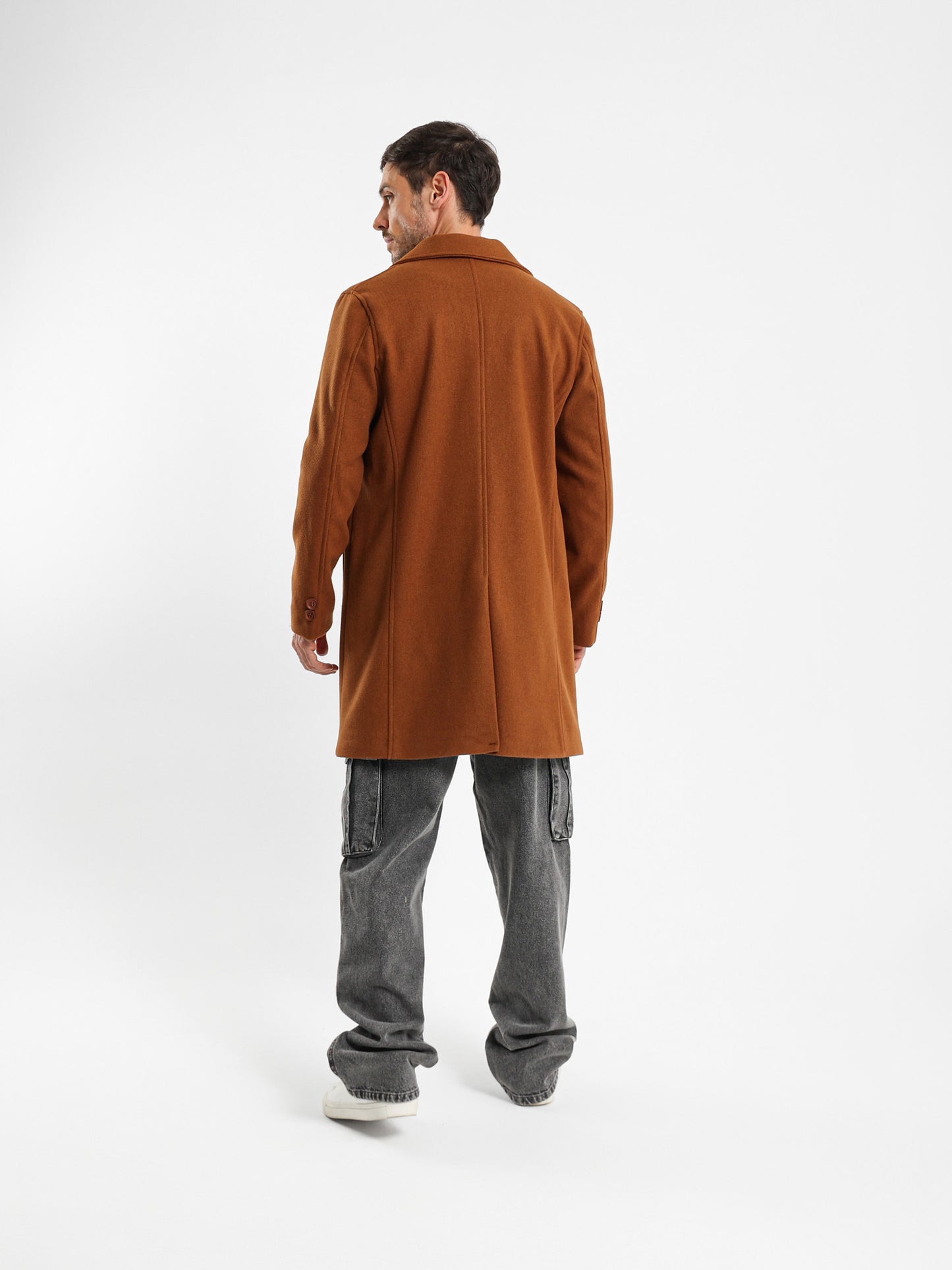 Relaxed Fit Single-Breasted Coat
