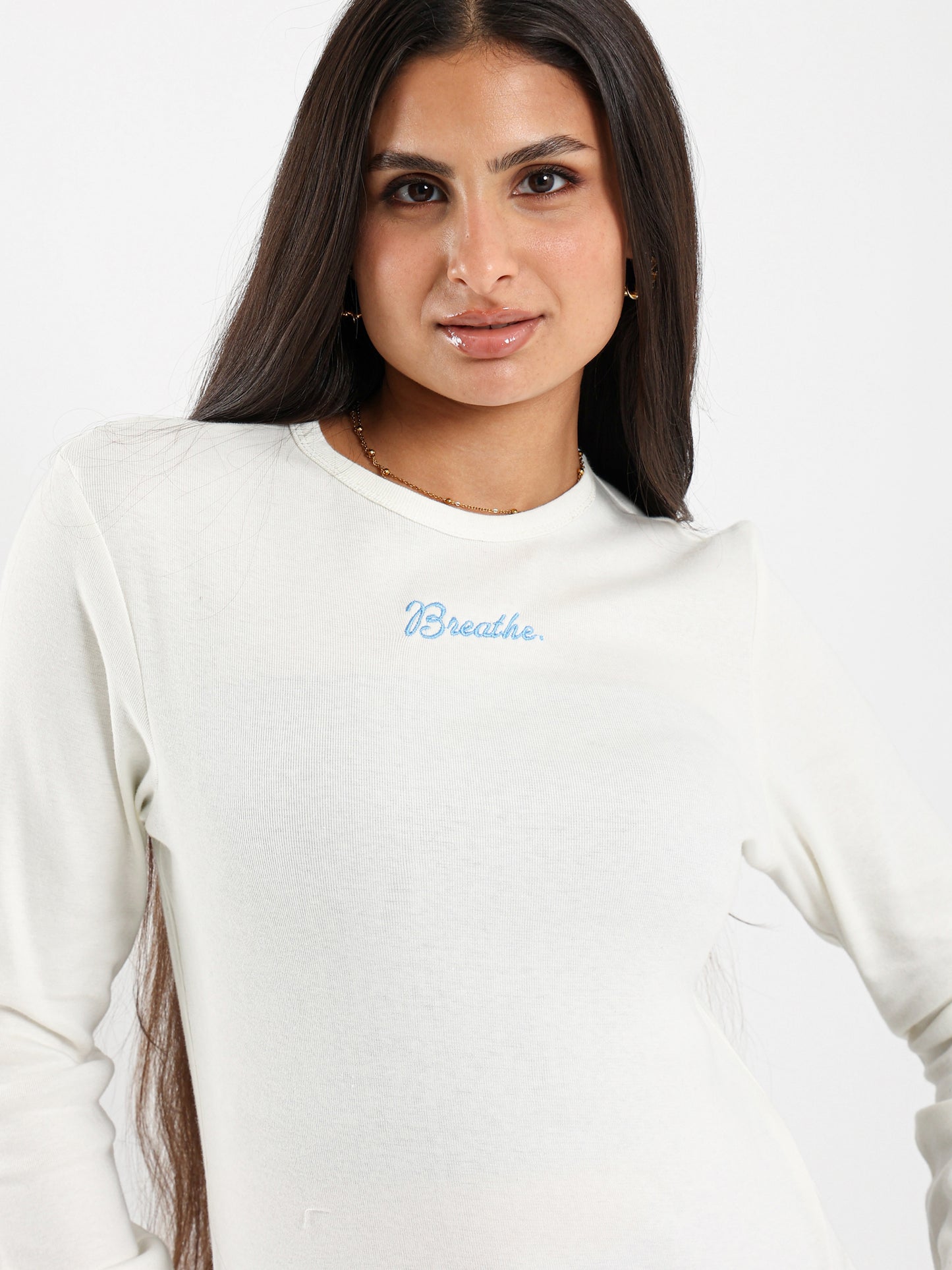 Embroidered Fitted Long Sleeve Top