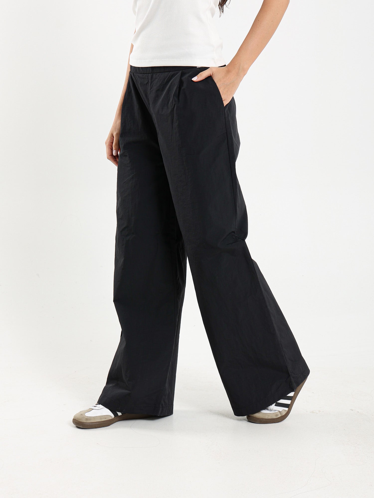 Striped Waist Wide Leg Pants