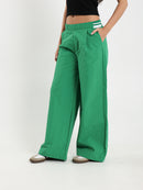 Striped Waist Wide Leg Pants