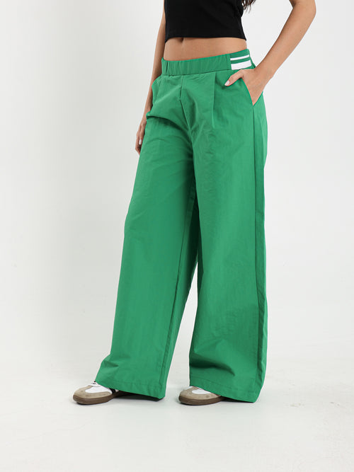Striped Waist Wide Leg Pants