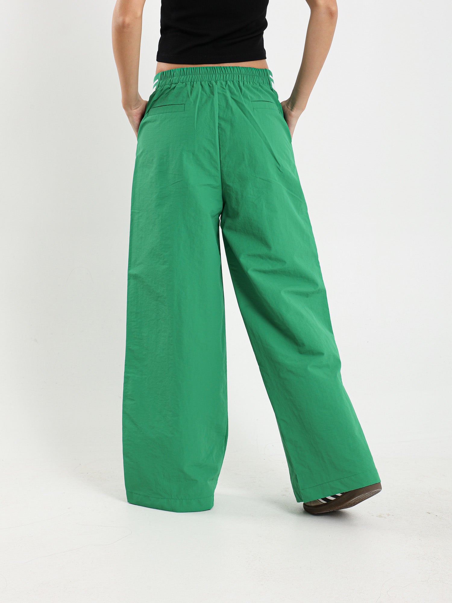 Striped Waist Wide Leg Pants