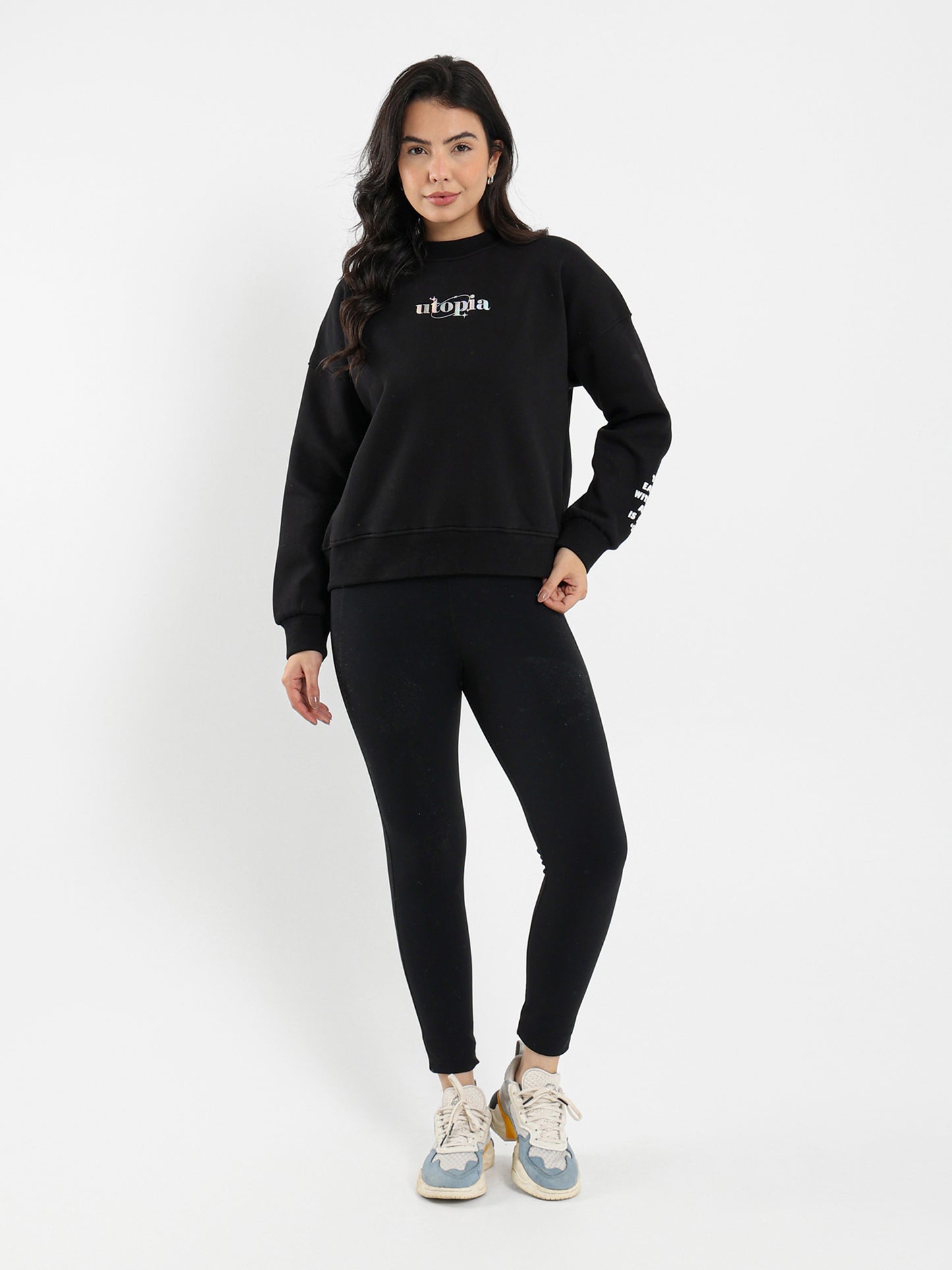 Utopia Printed Mock Neck Sweatshirt