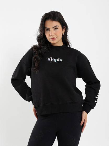 Utopia Printed Mock Neck Sweatshirt