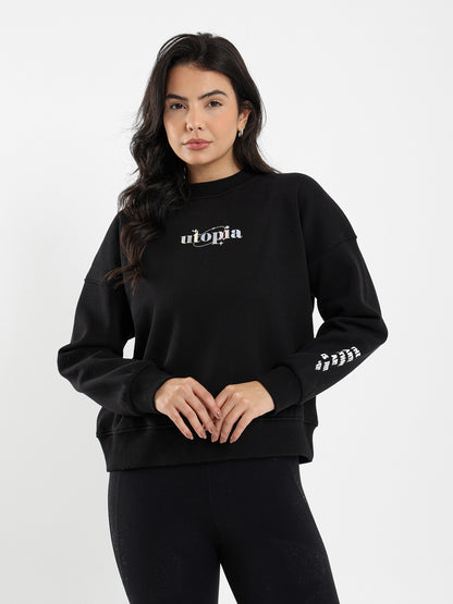 Utopia Printed Mock Neck Sweatshirt