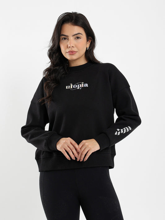 Utopia Printed Mock Neck Sweatshirt