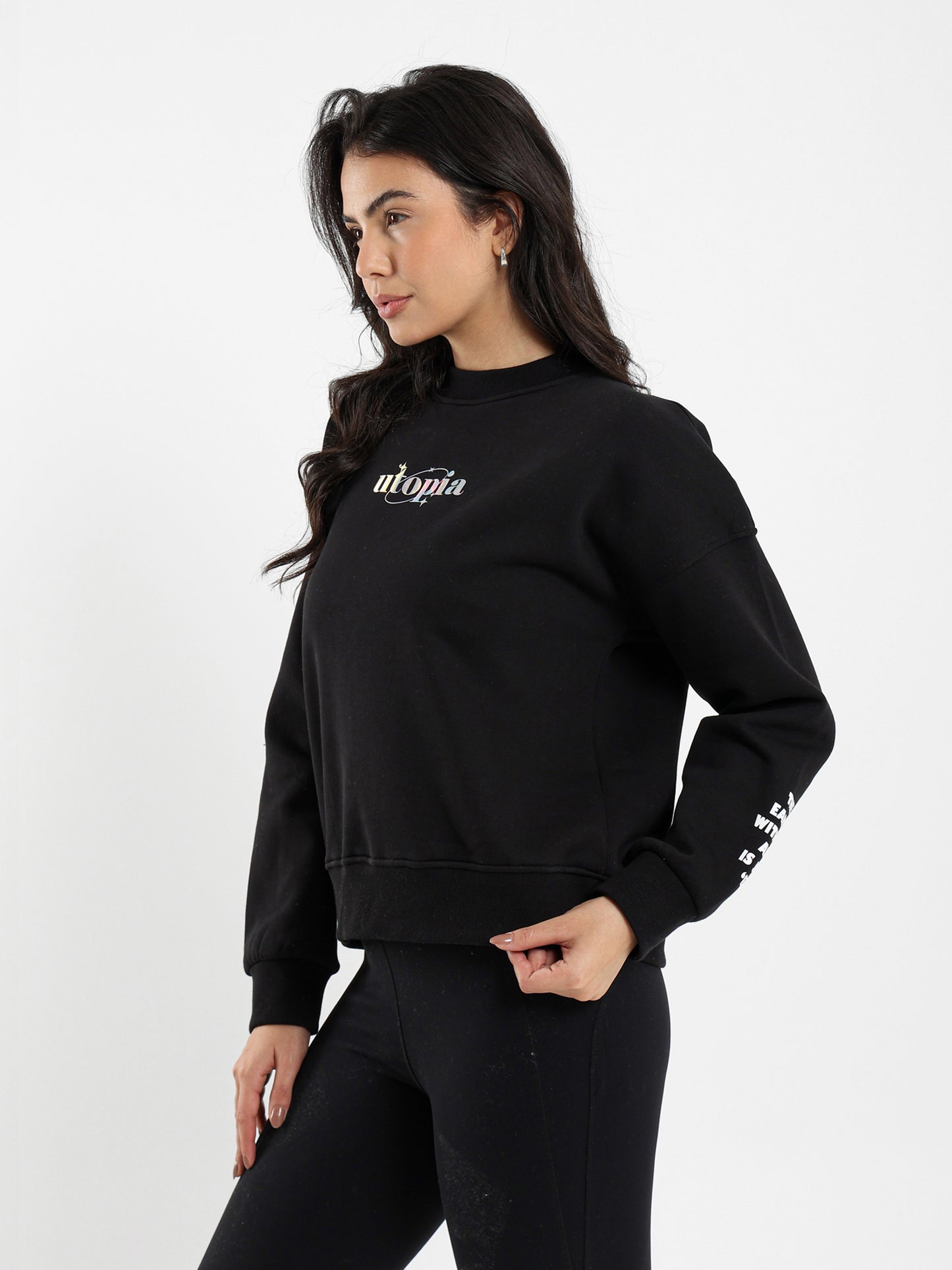 Utopia Printed Mock Neck Sweatshirt