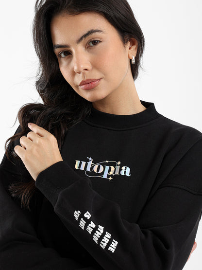 Utopia Printed Mock Neck Sweatshirt
