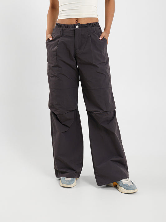 Parachute Style Pants With Double Hem