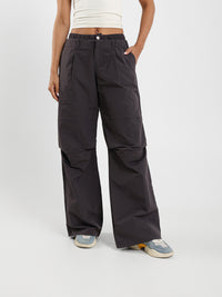 Parachute Style Pants With Double Hem