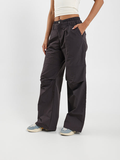 Parachute Style Pants With Double Hem