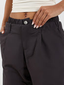 Parachute Style Pants With Double Hem