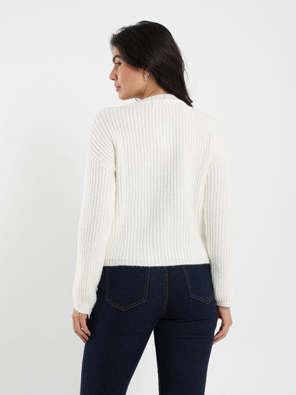 Chunky Gold-Button Cardigan