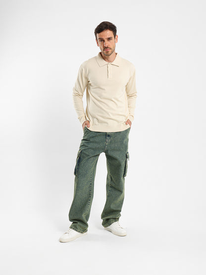 Regular Fit Button-Up Polo