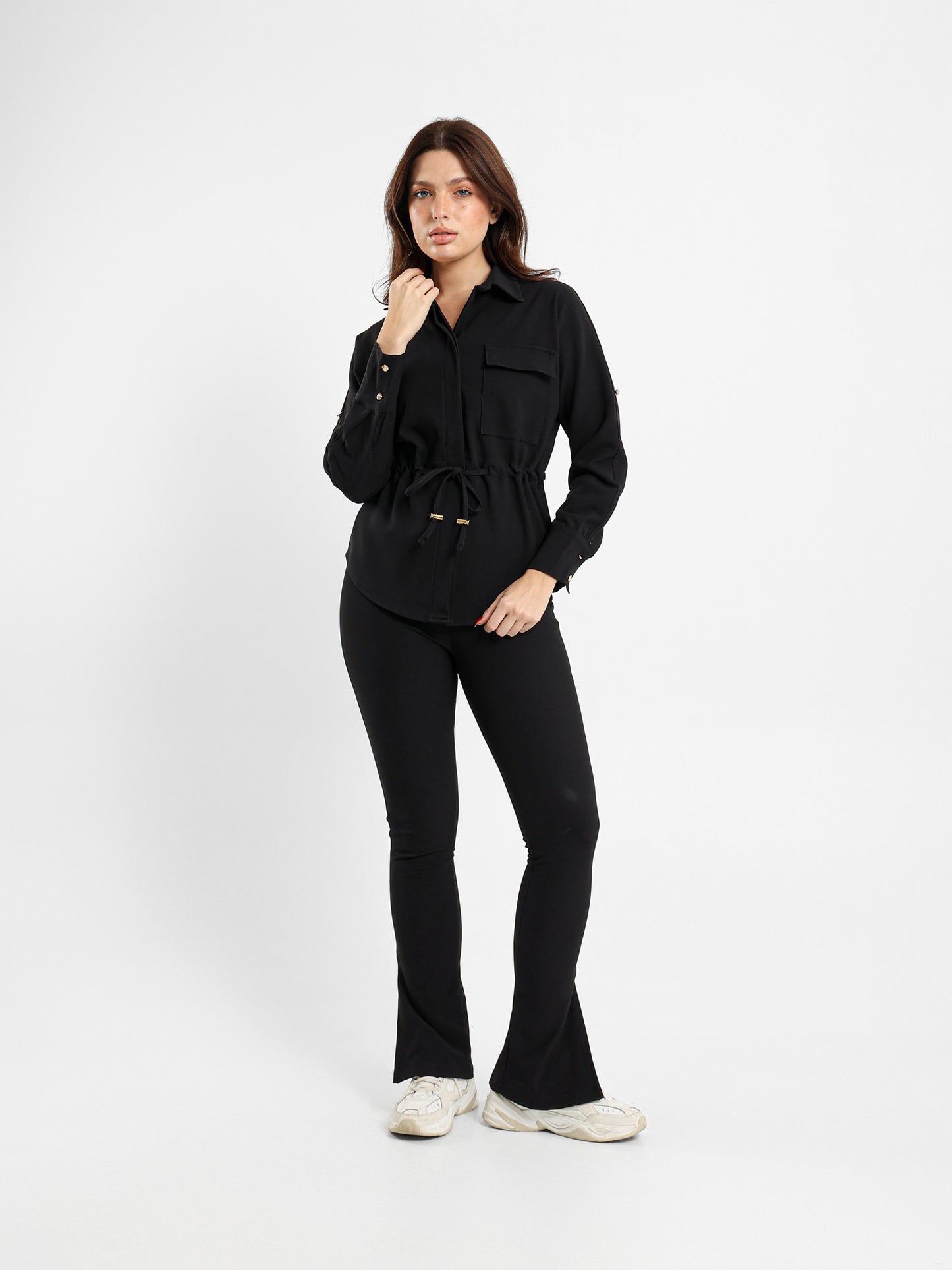 Crepe Drawstring Shirt