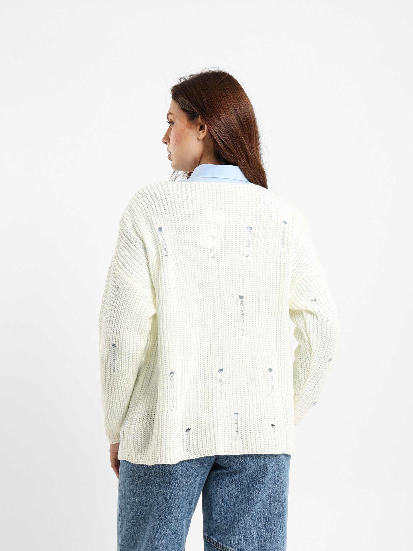 Frayed Oversized Pullover