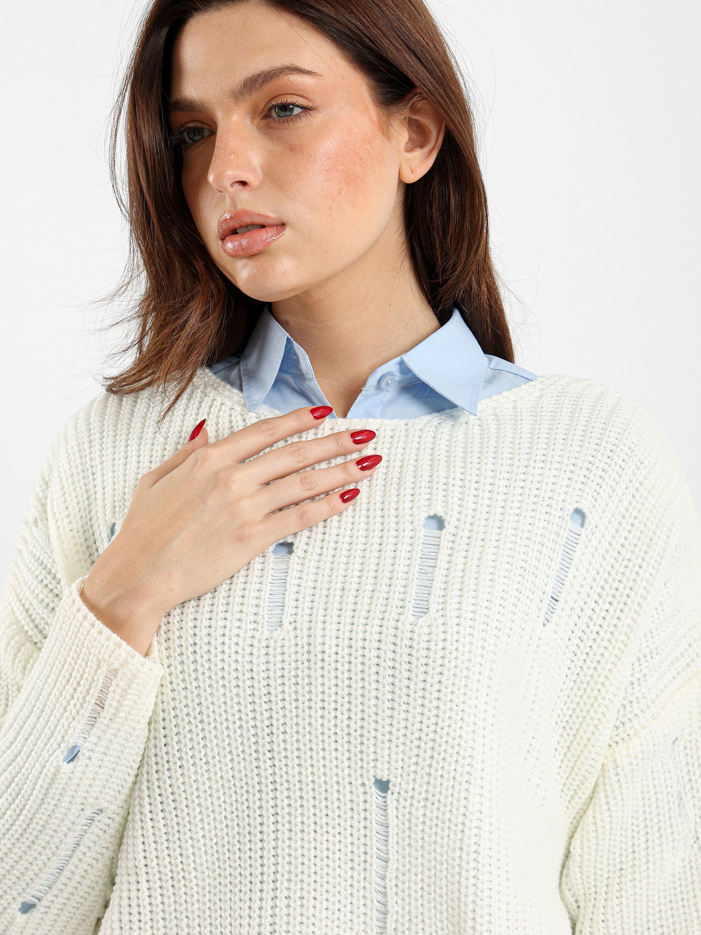 Frayed Oversized Pullover