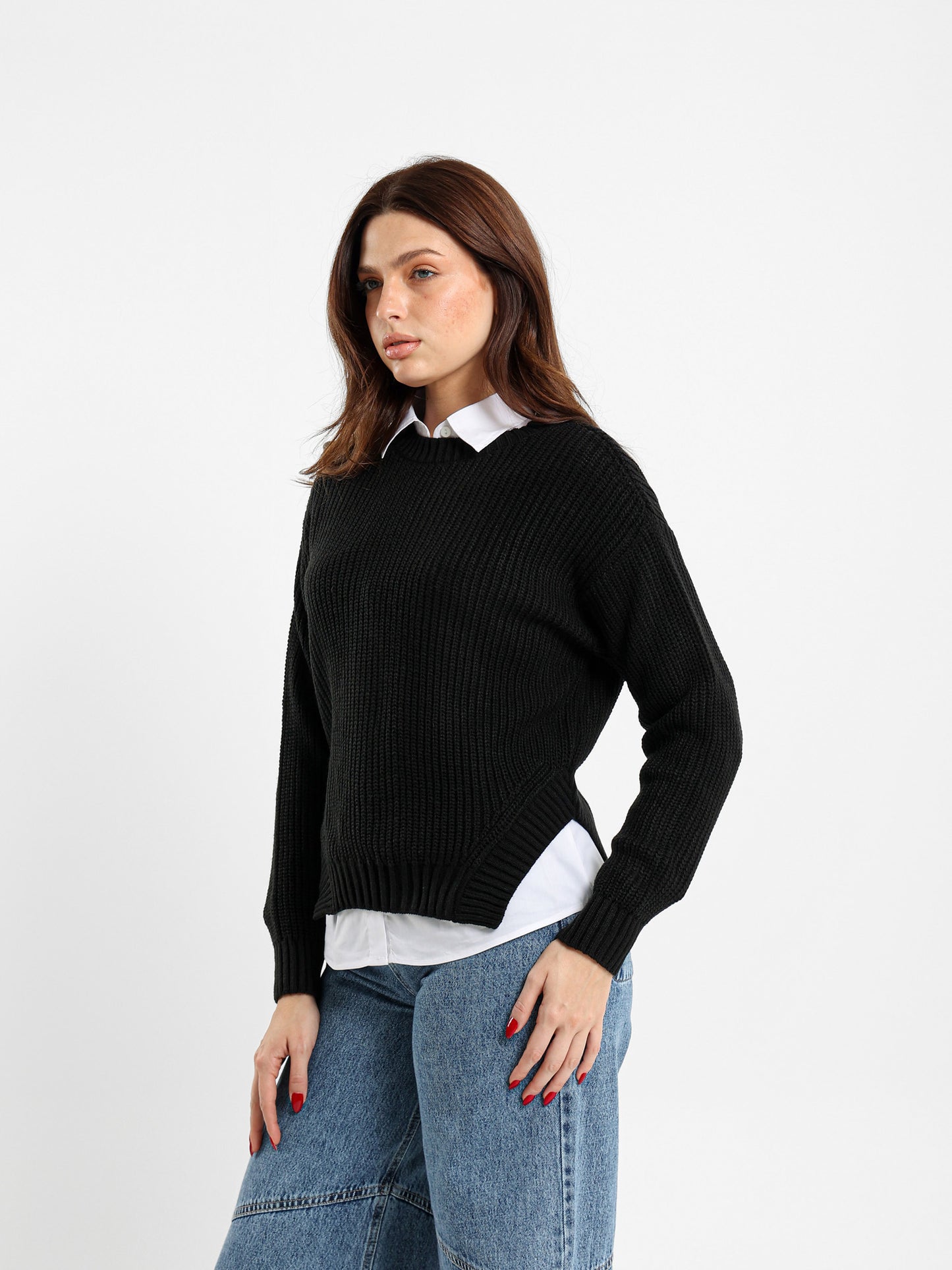 Curved Hem Pullover