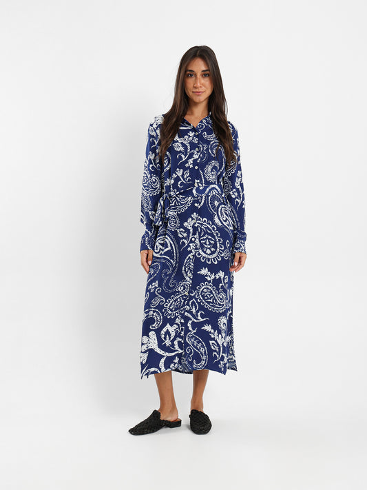 Printed Midi Shirt Dress