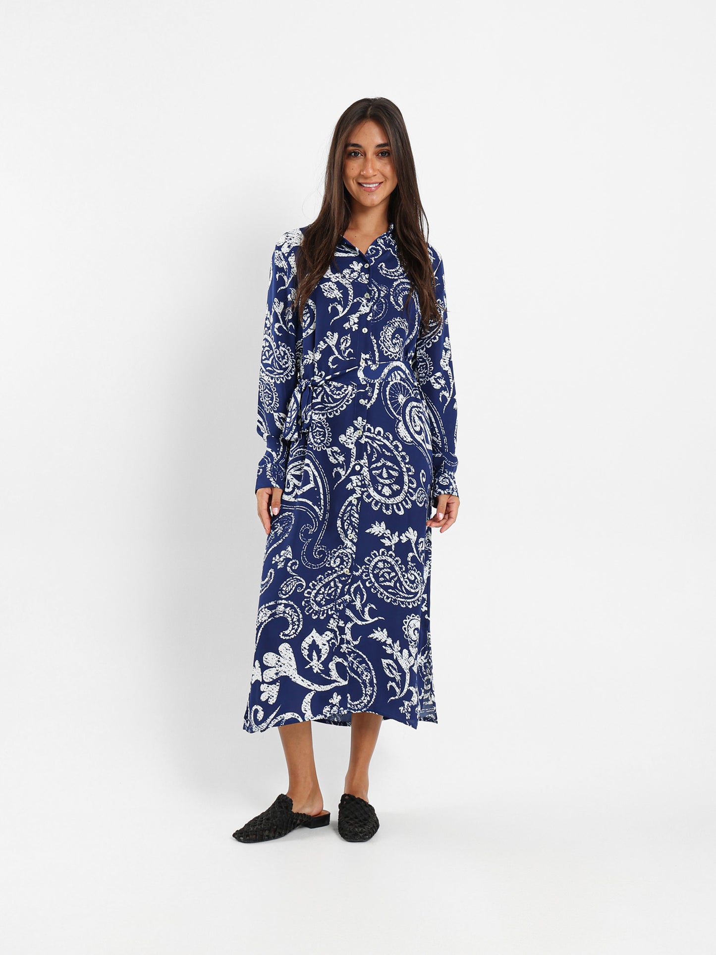 Printed Midi Shirt Dress