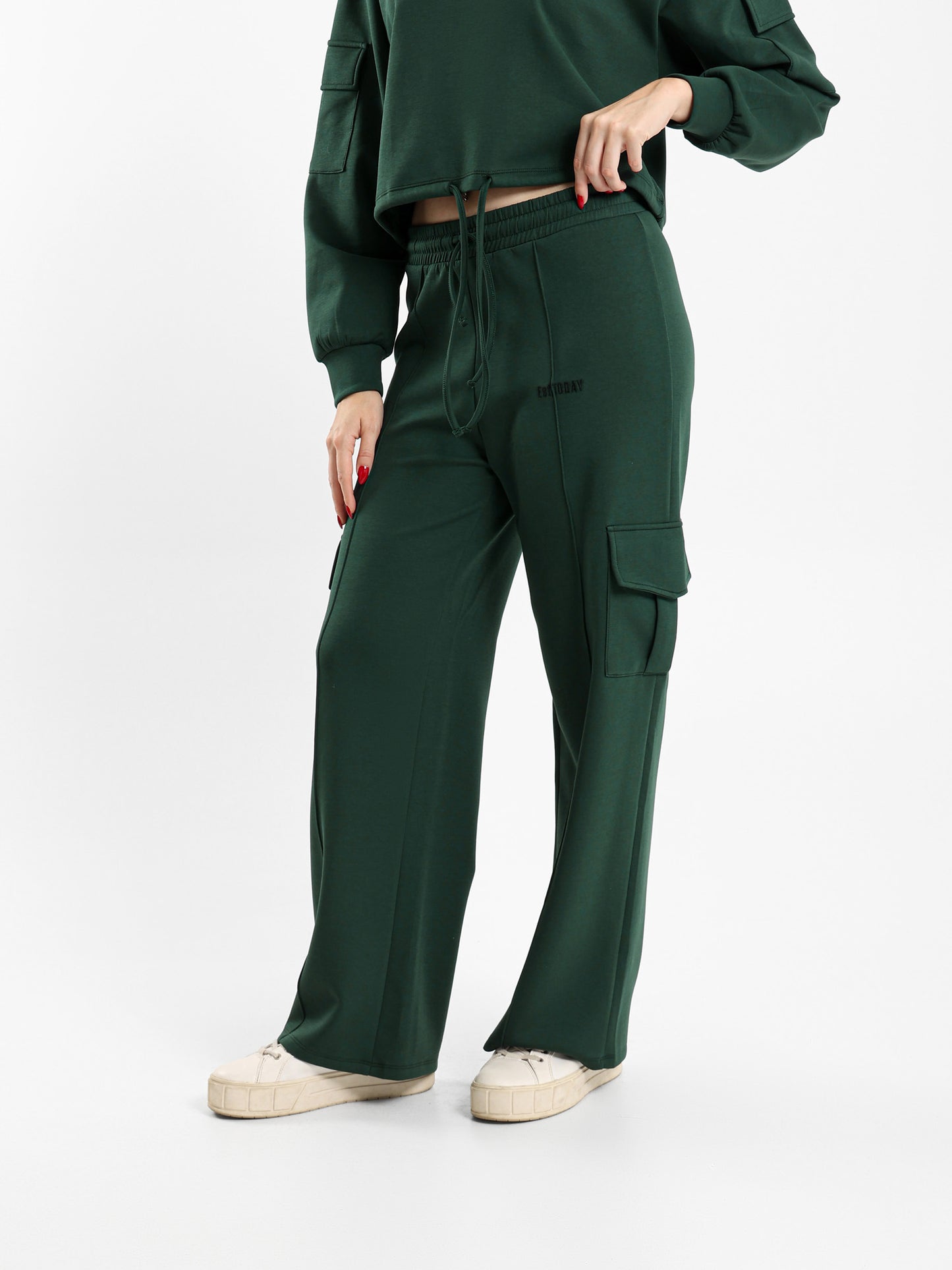 Drawstring Waist Cargo Pants