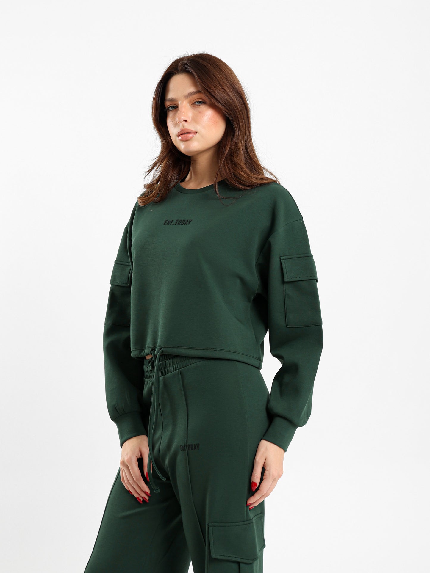 Drawstring Hem Sweatshirt