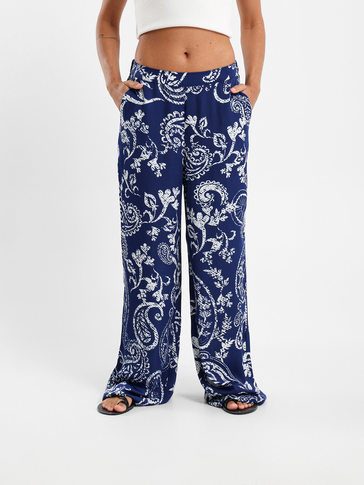 Printed Wide Leg Pants