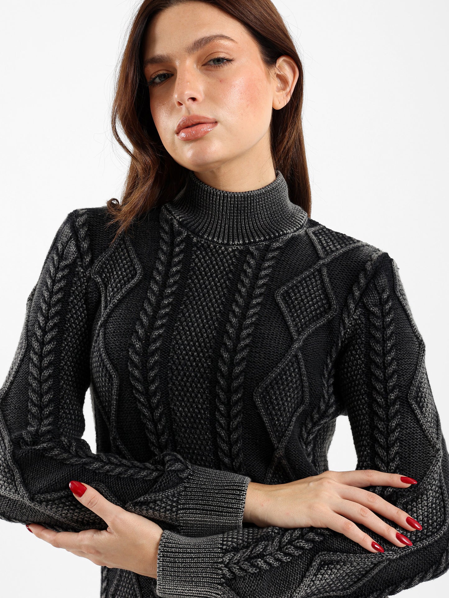 Acid-Wash Knit Dress