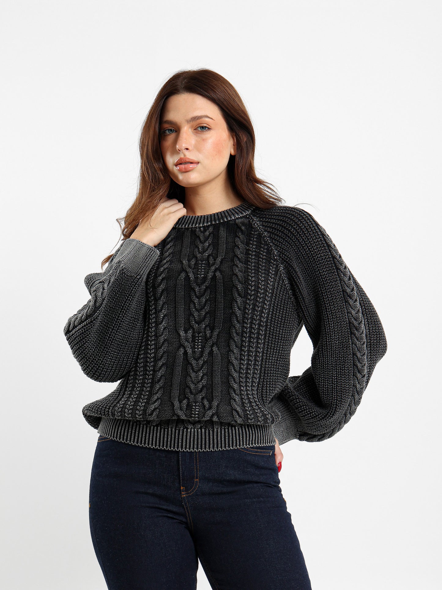 Washed Cable Pullover