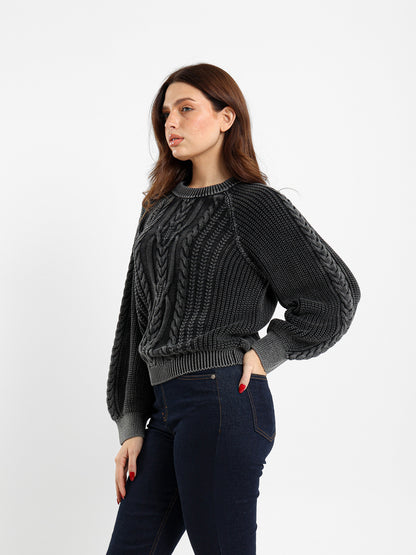 Washed Cable Pullover