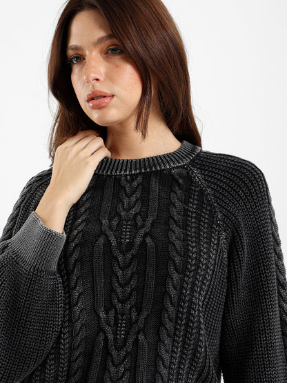 Washed Cable Pullover