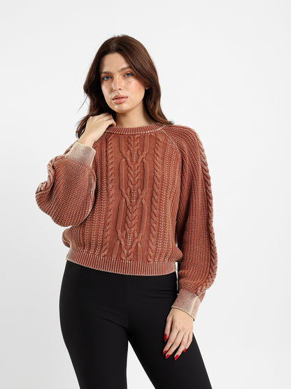Washed Cable Pullover