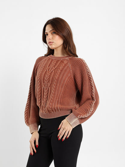 Washed Cable Pullover