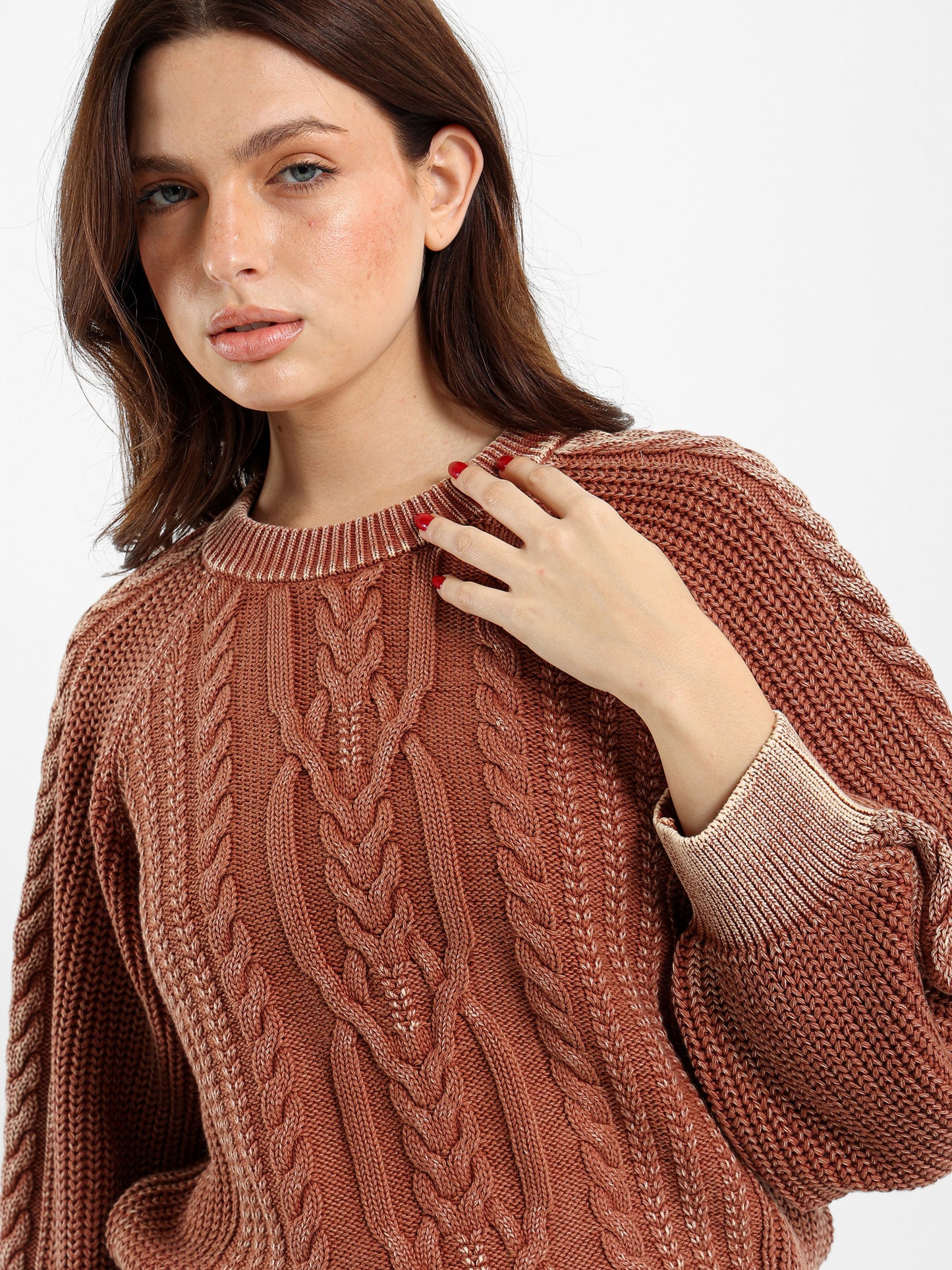 Washed Cable Pullover