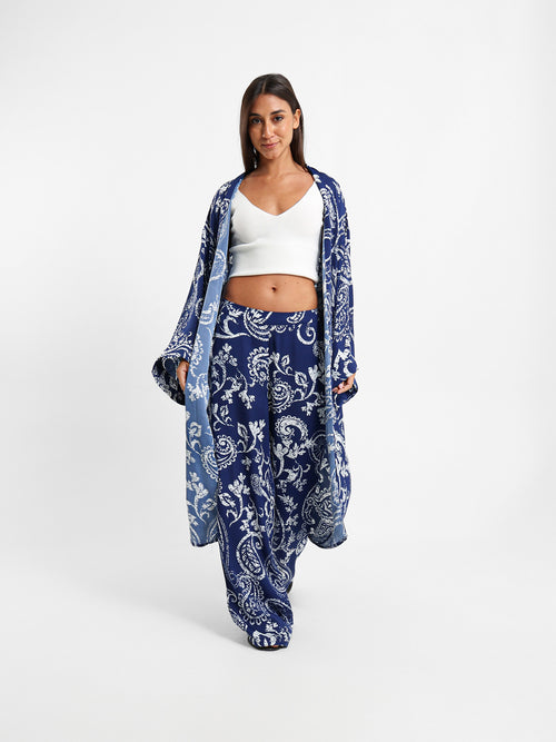 Printed Midi Kimono Jacket