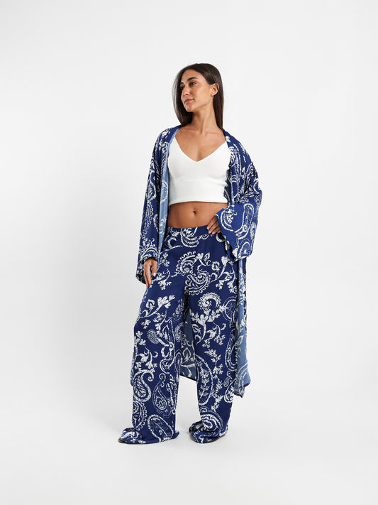 Printed Midi Kimono Jacket