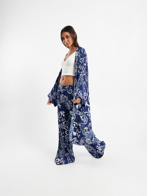Printed Midi Kimono Jacket