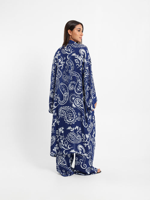 Printed Midi Kimono Jacket