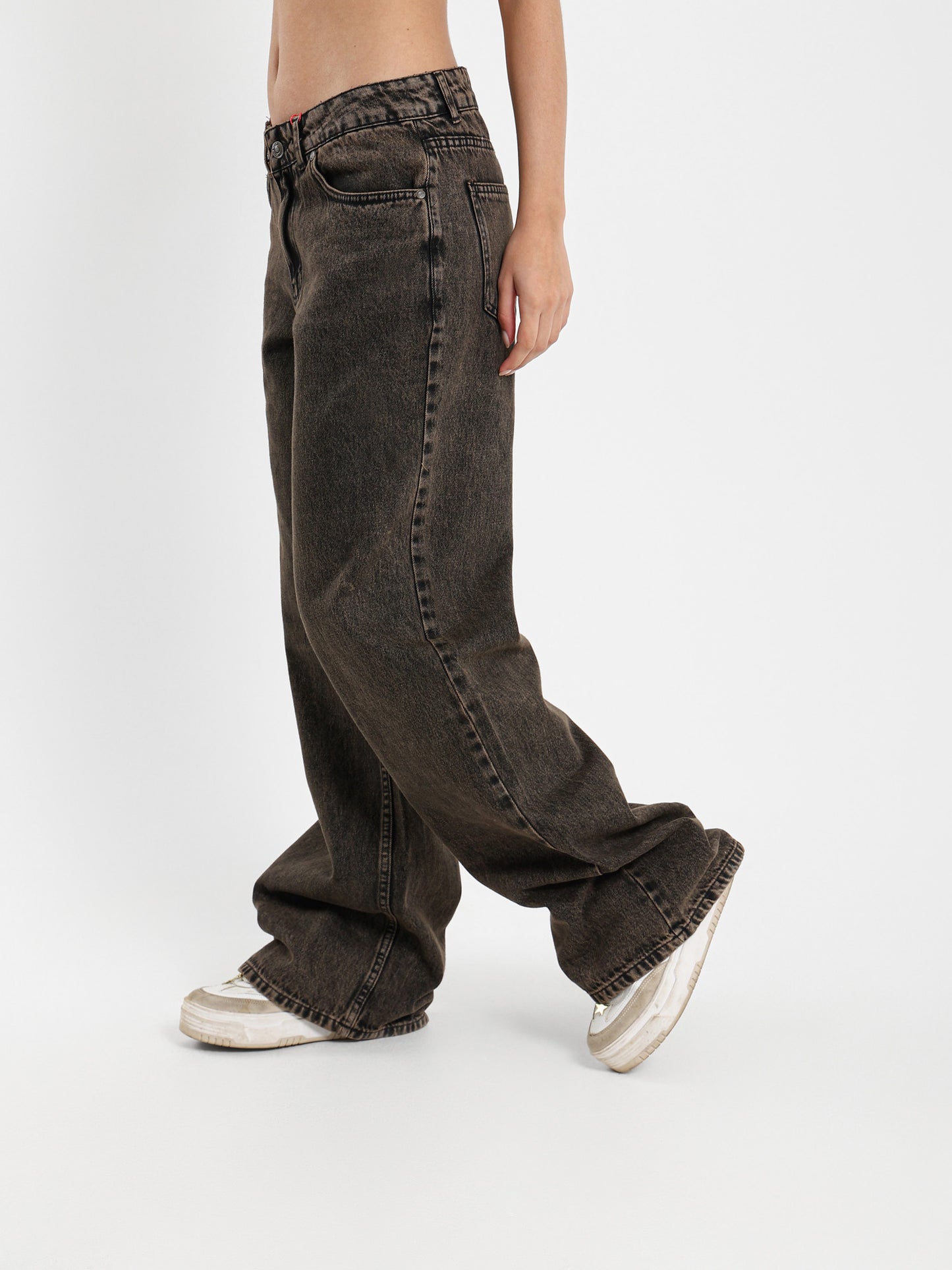 Wash Raw-Hem Wide-Leg Jeans