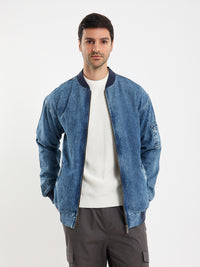 Relaxed Fit Denim Bomber Jacket