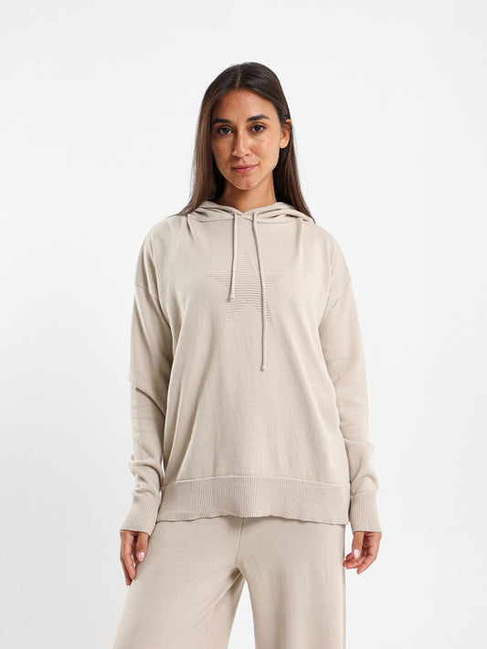 Tricot Hoodie with Front Detail