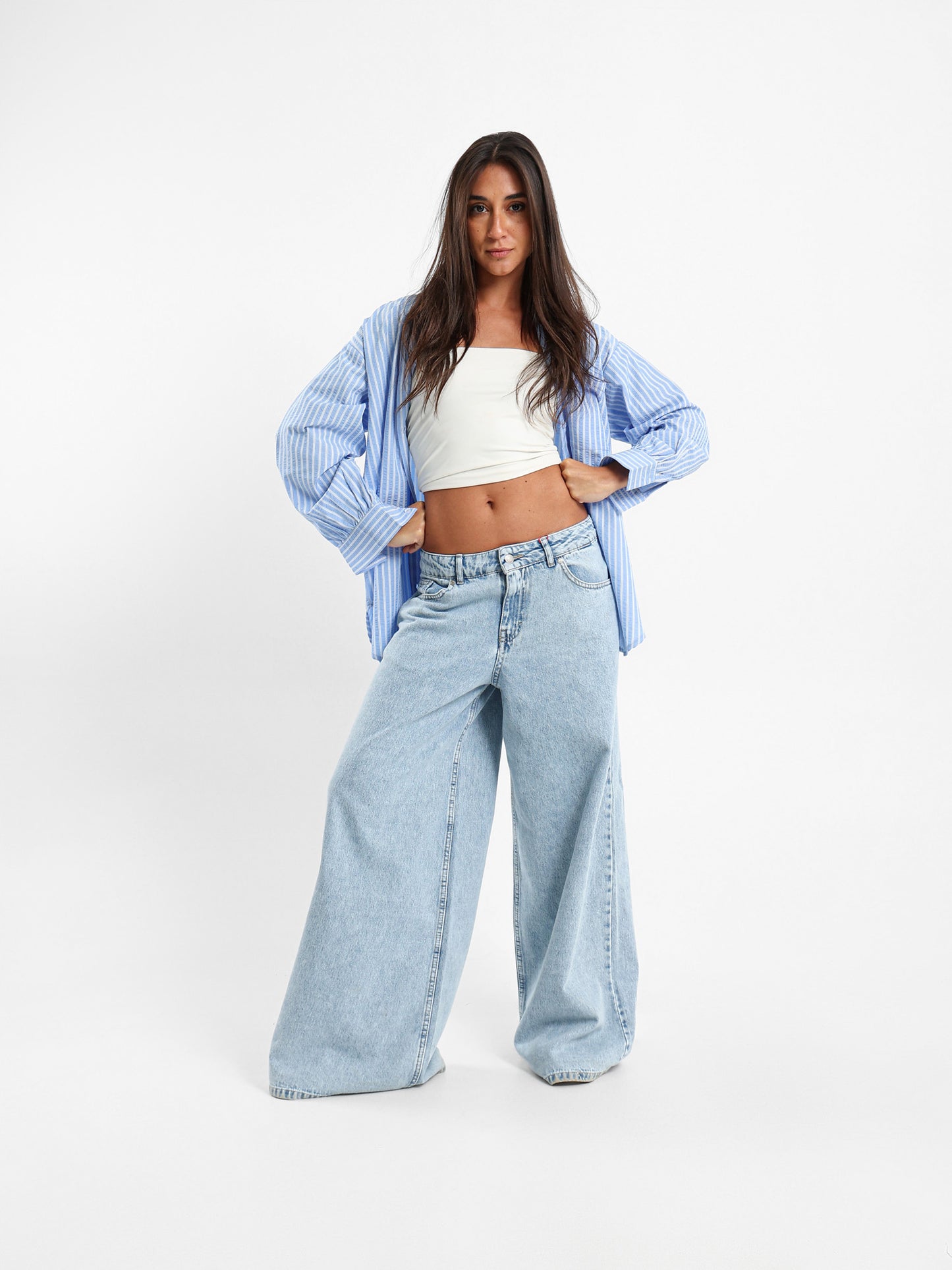 Oversized Striped Poplin Shirt